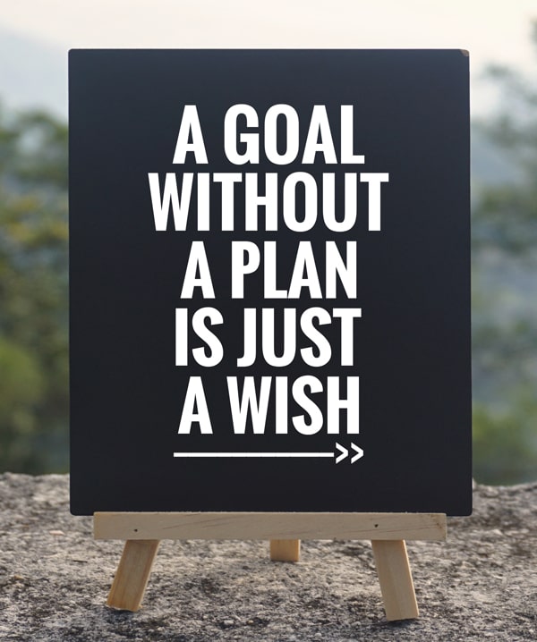 Sign saying 'a goal without a plan is just a wish' helping you understand how to change the i'm not good at anything lie